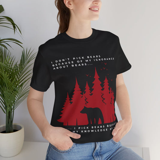 Women's Quoted Bear Tee - Red and White Graphic