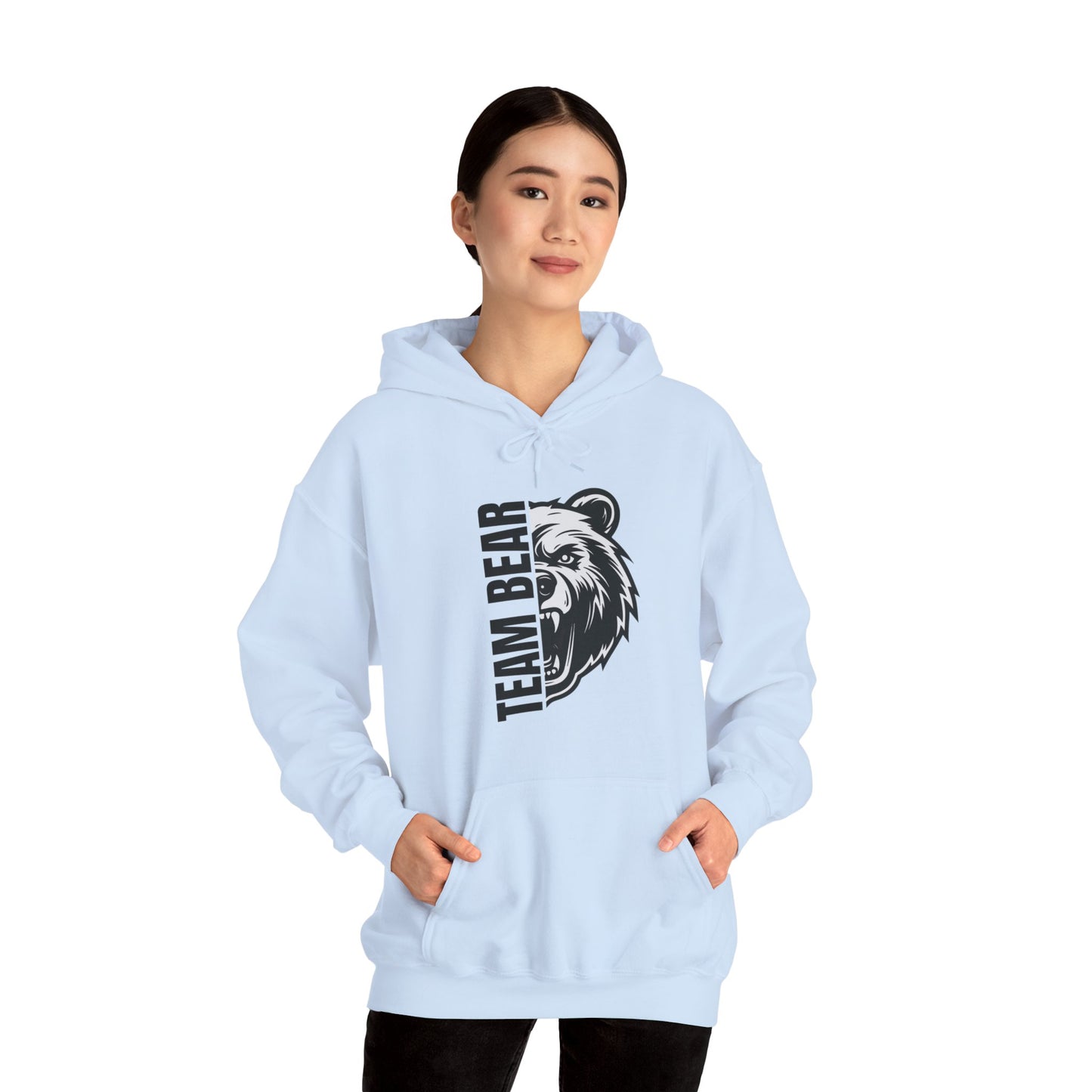 Women's "Team Bear" Hooded Sweatshirt - Black Lettering