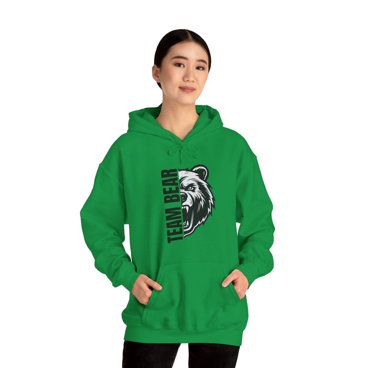 Women's "Team Bear" Hooded Sweatshirt - Black Lettering