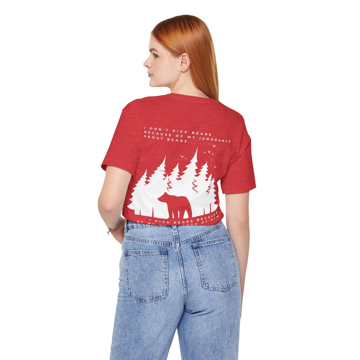 Women's Two-Sided Graphic "Team Bear" Tee - White Graphics