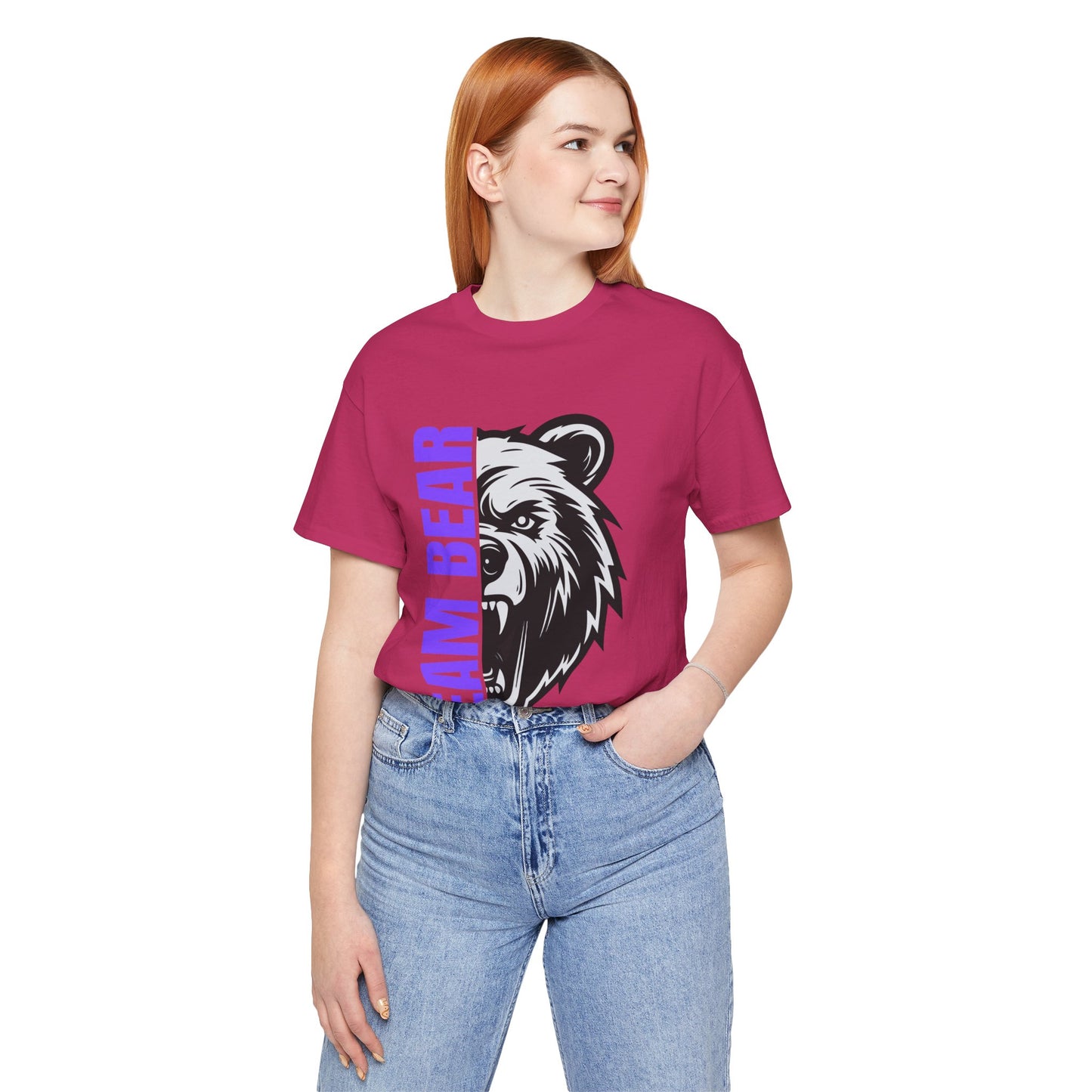 Women's "Team Bear" Tee - Purple Lettering