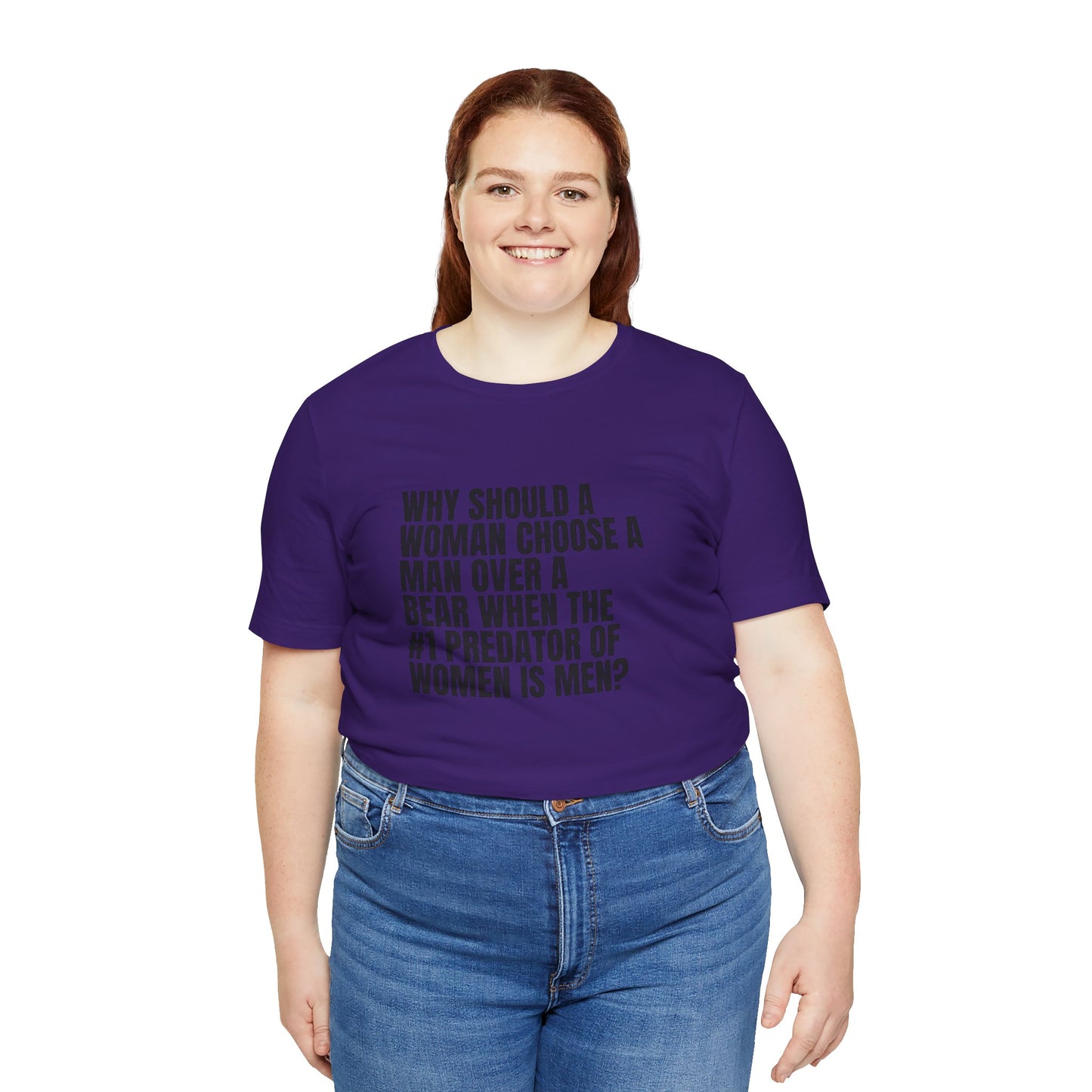 Women's Man v. Bear Tee - Black Writing