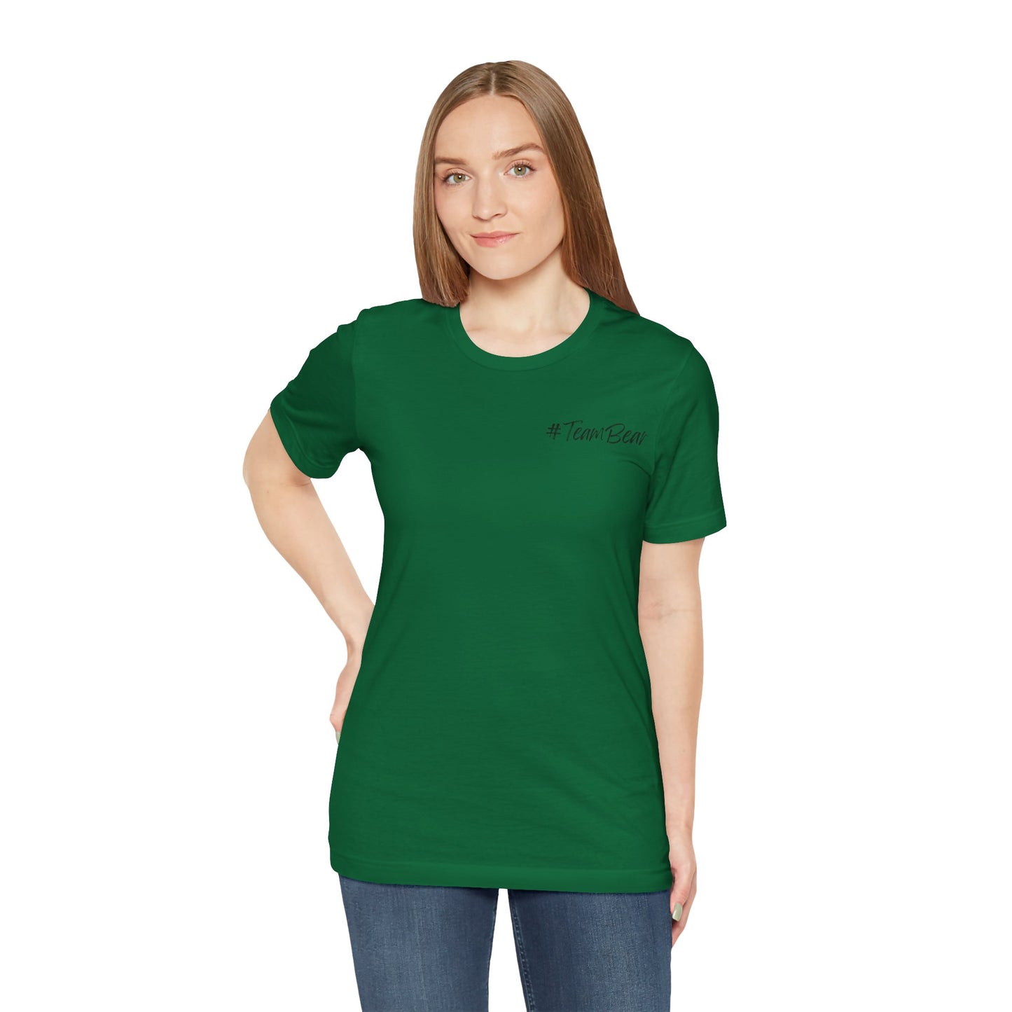 Women's Two-Sided Graphic "Team Bear" Tee - Black Graphics