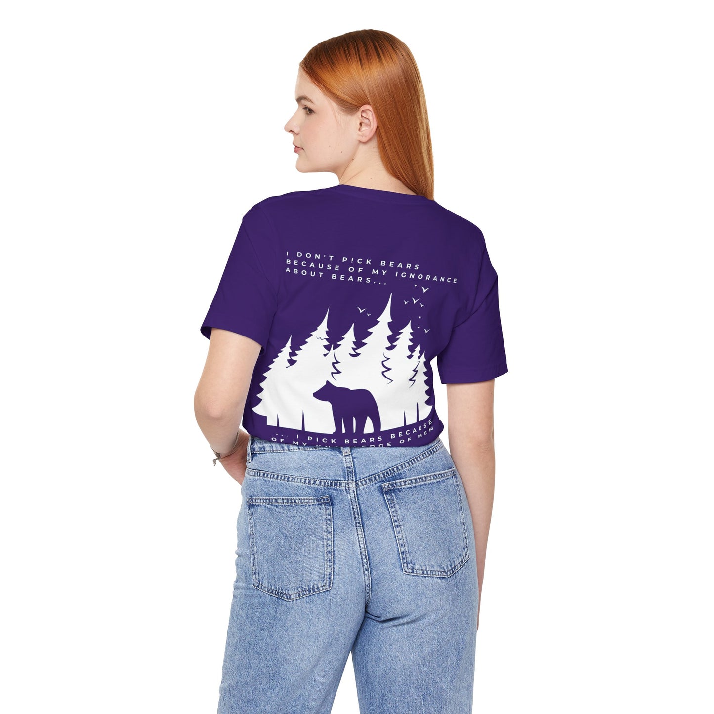 Women's Two-Sided Graphic "Team Bear" Tee - White Graphics