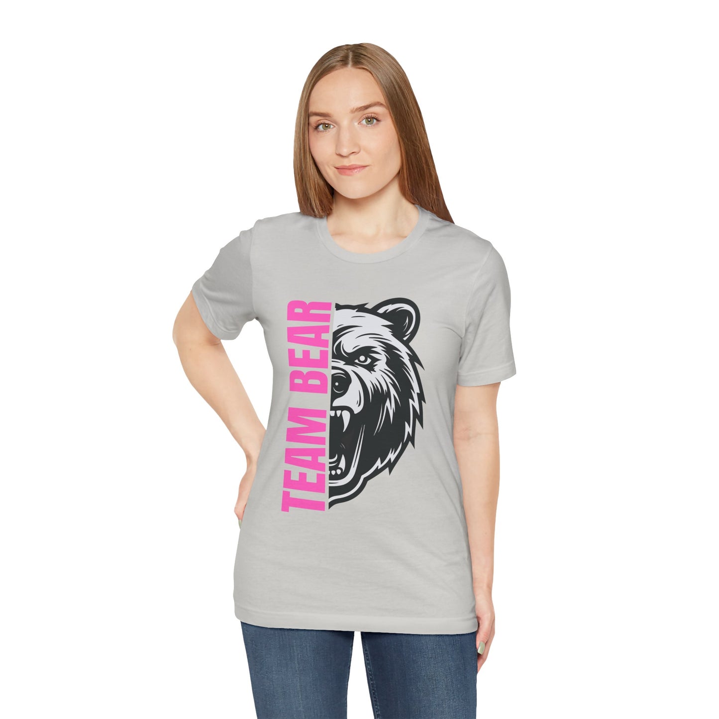Women's "Team Bear" Tee - Pink Lettering