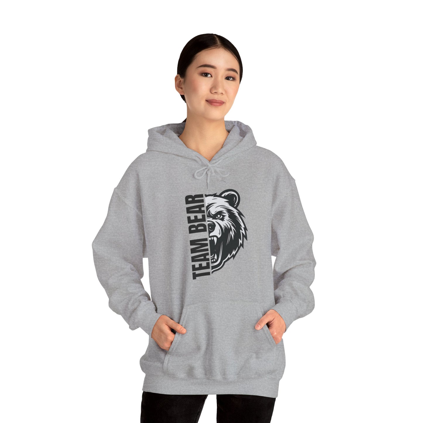 Women's "Team Bear" Hooded Sweatshirt - Black Lettering