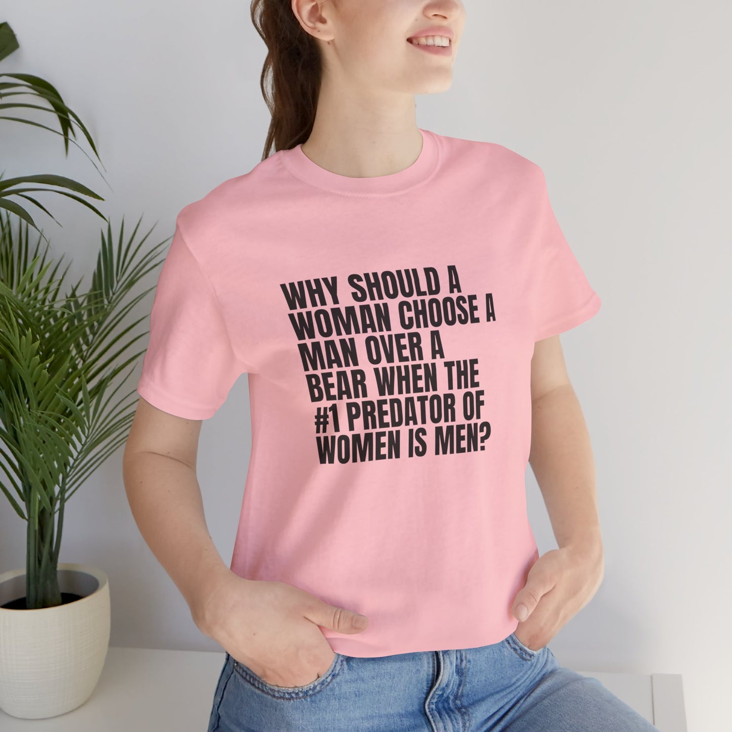 Women's Man v. Bear Tee - Black Writing