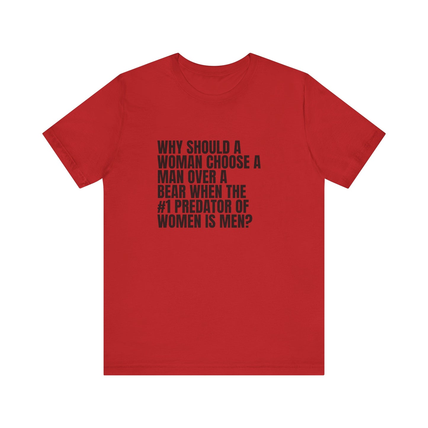Women's Man v. Bear Tee - Black Writing