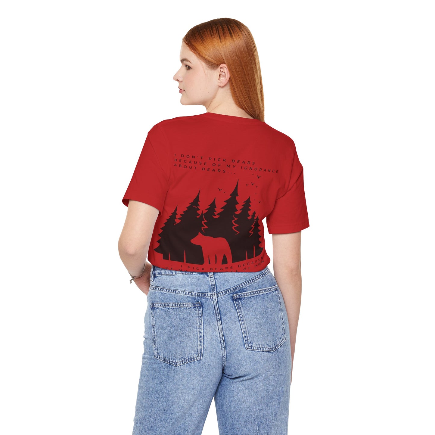 Women's Two-Sided Graphic "Team Bear" Tee - Black Graphics
