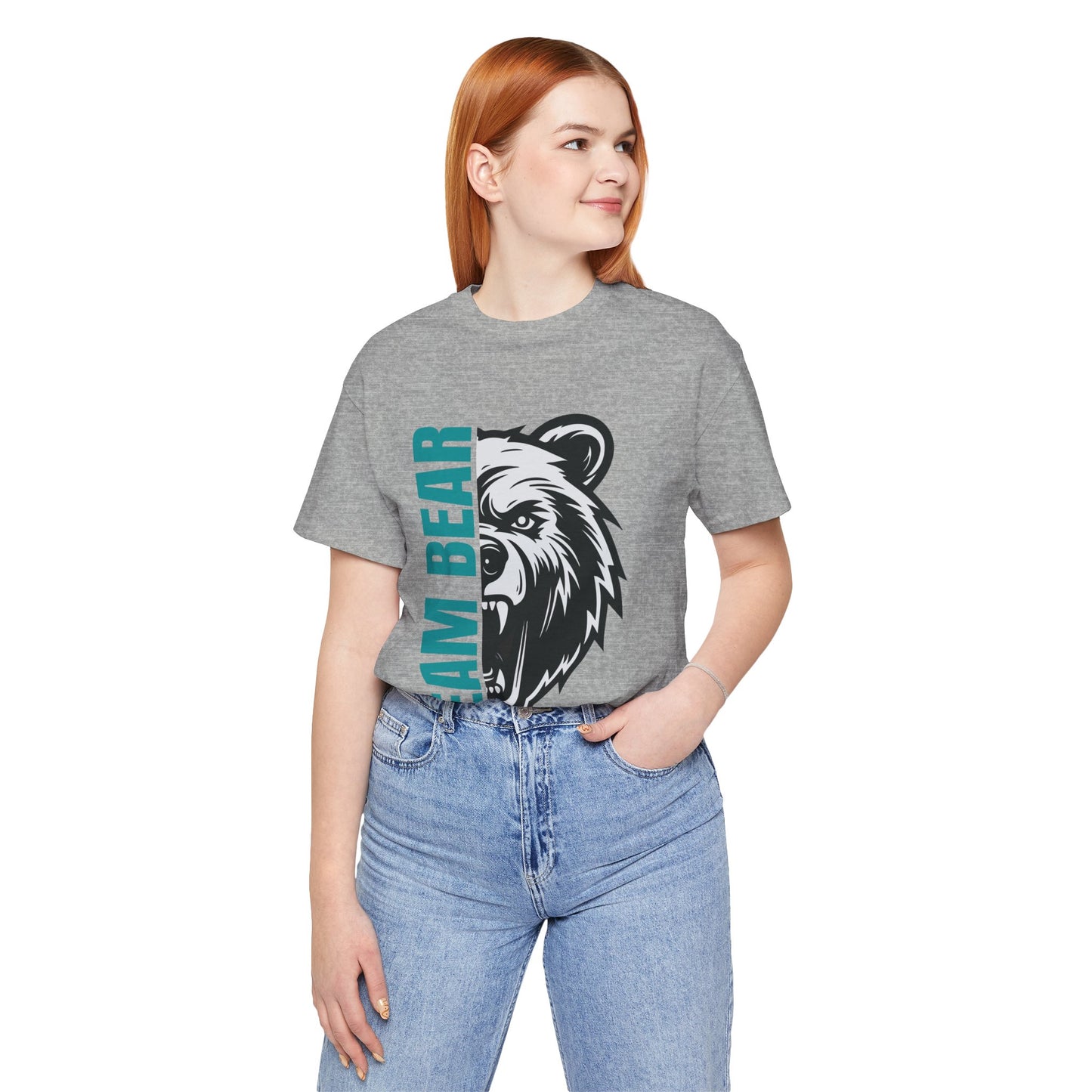 Women's "Team Bear" Tee - Teal Lettering