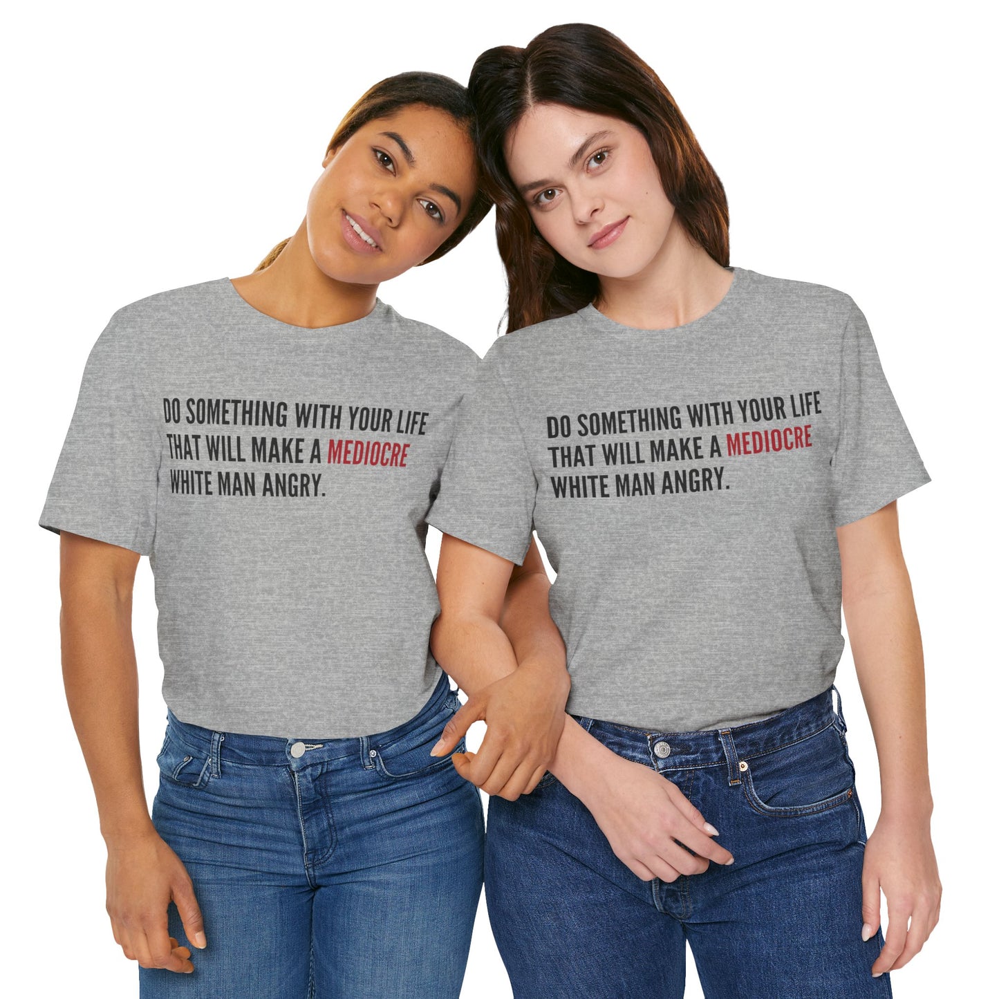 Women's Mediocre Man Short Sleeve Tee - Black Graphic
