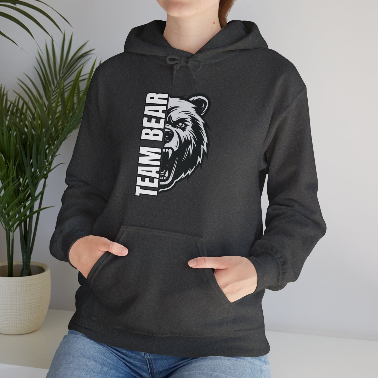 Women's "Team Bear" Hooded Sweatshirt - White Lettering