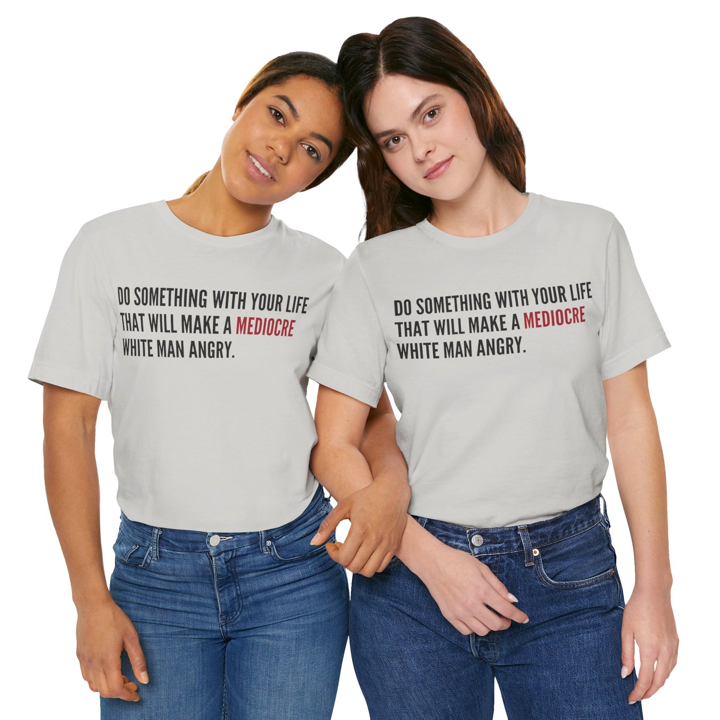 Women's Mediocre Man Short Sleeve Tee - Black Graphic