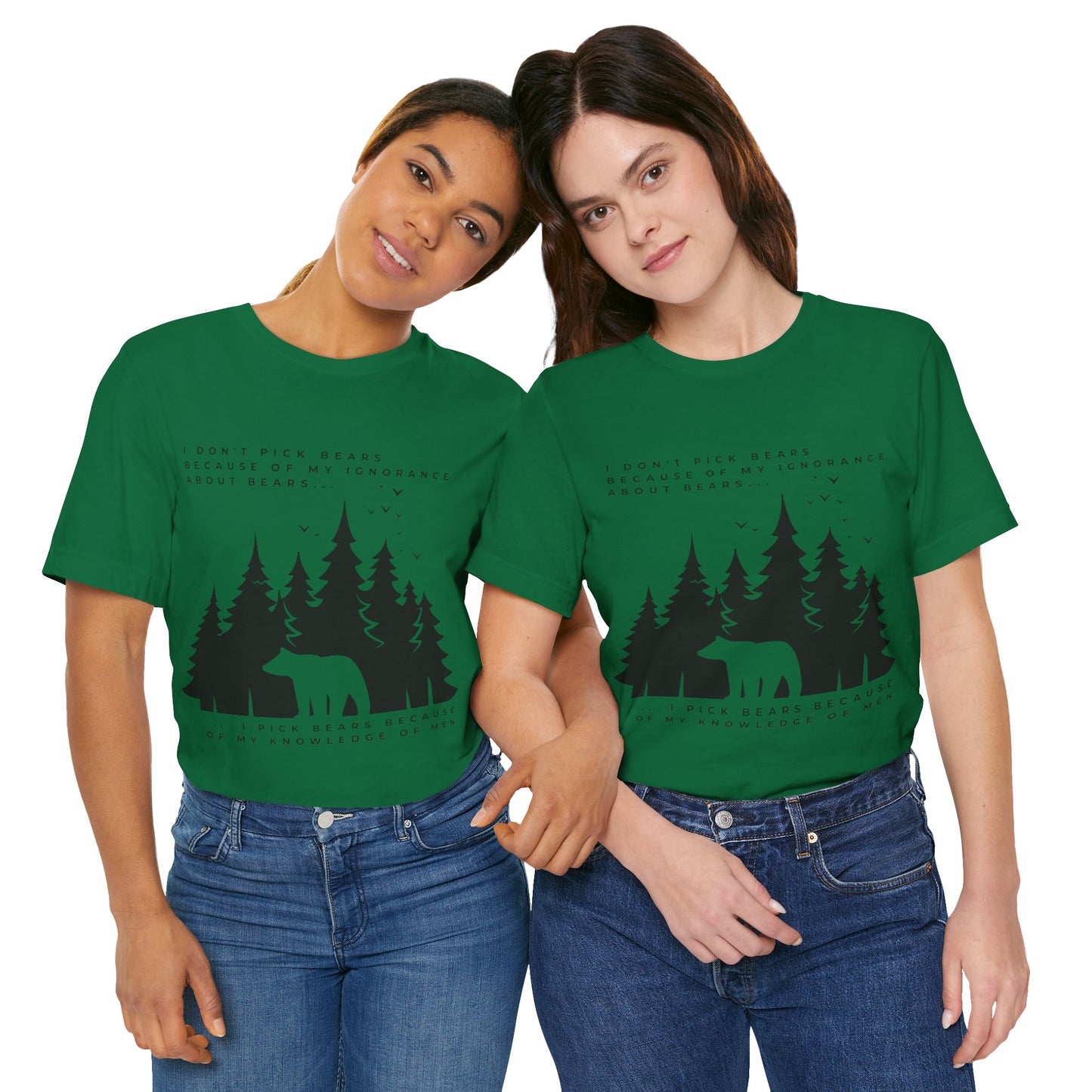 Women's Bear Quote Tee - Black Graphic