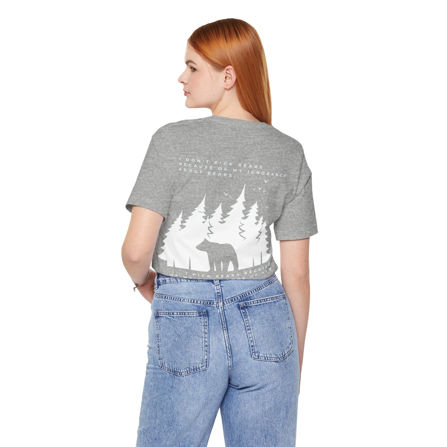 Women's Two-Sided Graphic "Team Bear" Tee - White Graphics
