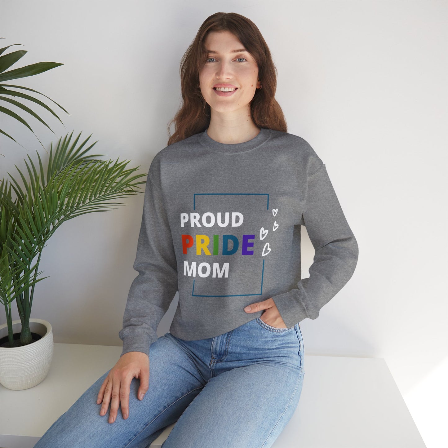 Proud Pride Mom Crewneck Sweatshirt