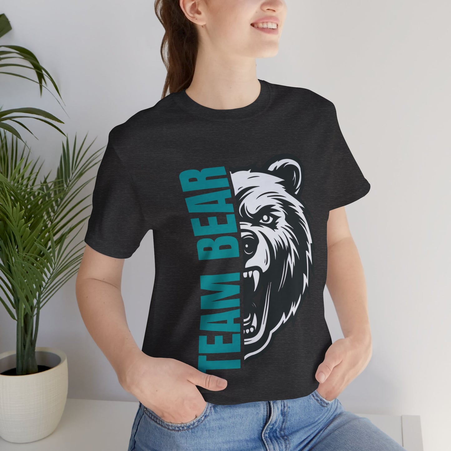 Women's "Team Bear" Tee - Teal Lettering