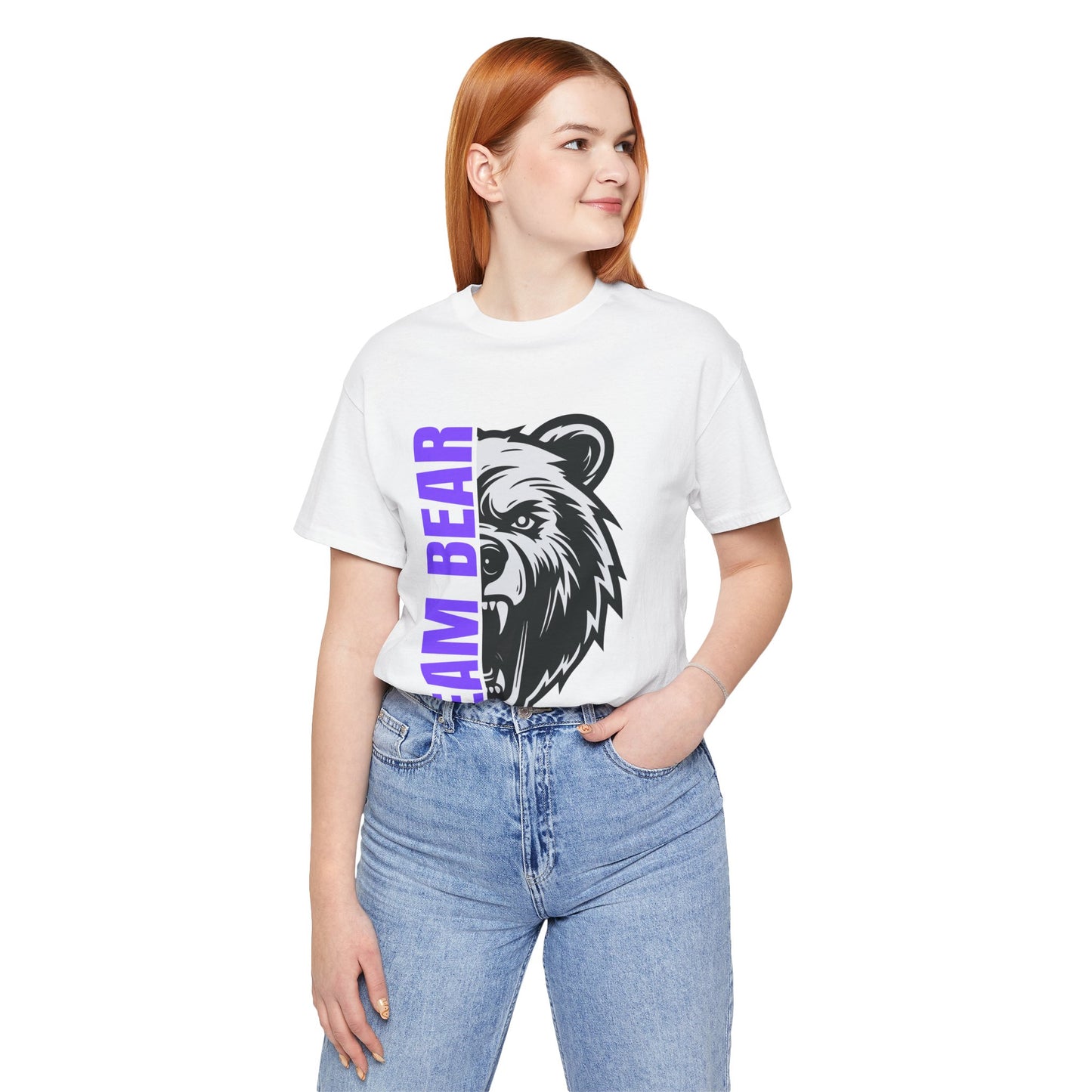 Women's "Team Bear" Tee - Purple Lettering