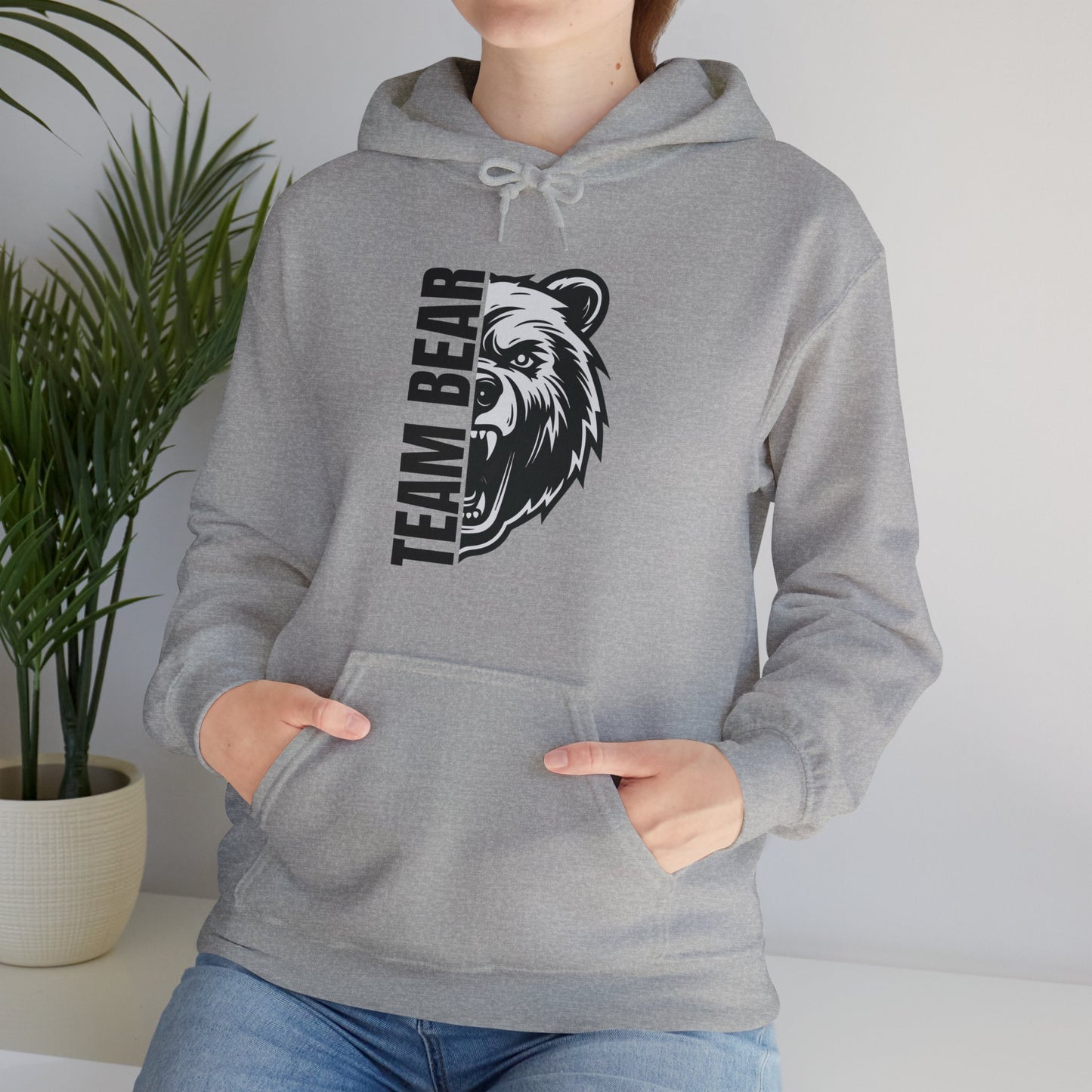 Women's "Team Bear" Hooded Sweatshirt - Black Lettering