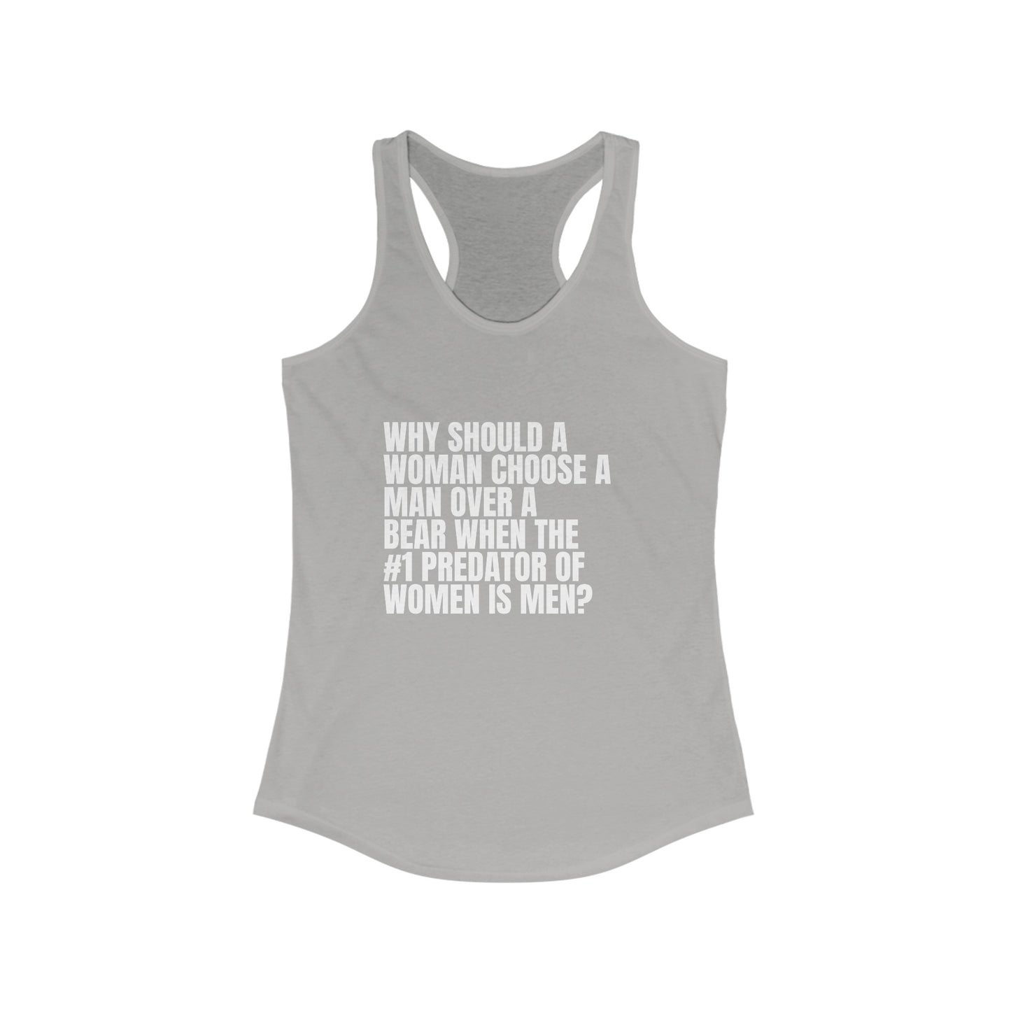 Women's Man vs. Bear Quoted Racerback Tank