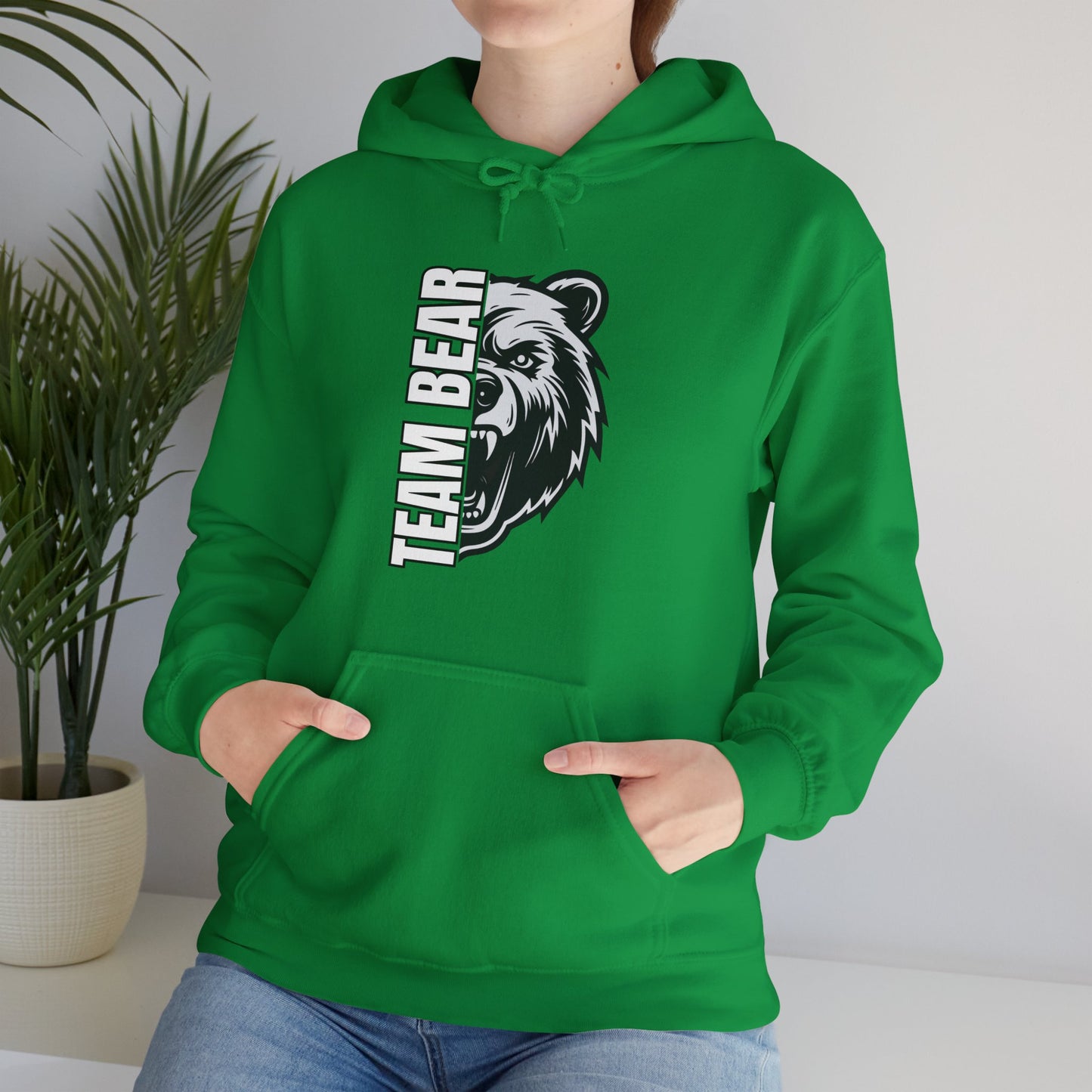 Women's "Team Bear" Hooded Sweatshirt - White Lettering