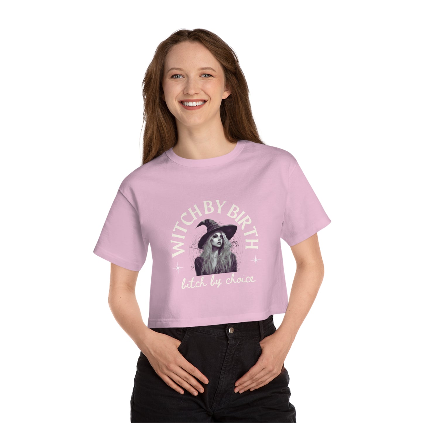 "Witch by birth, bitch by choice" Cropped T-Shirt