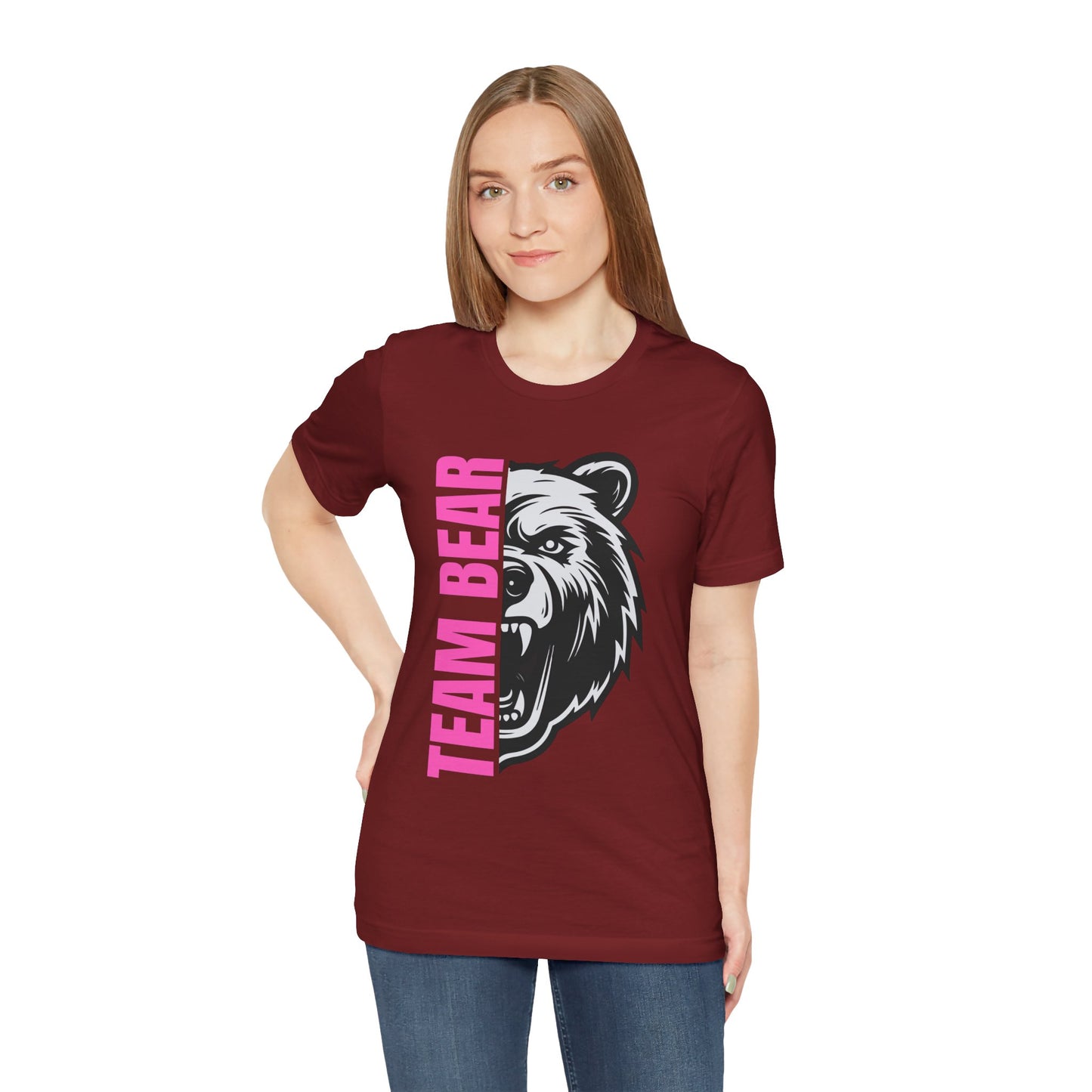 Women's "Team Bear" Tee - Pink Lettering