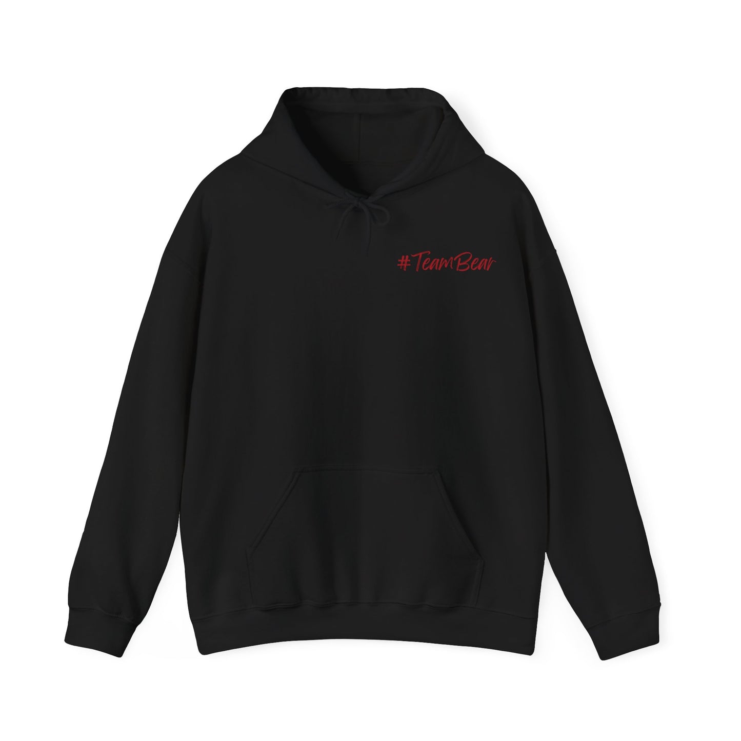Women's Quote "Team Bear" Hooded Sweatshirt - Red and White Graphics