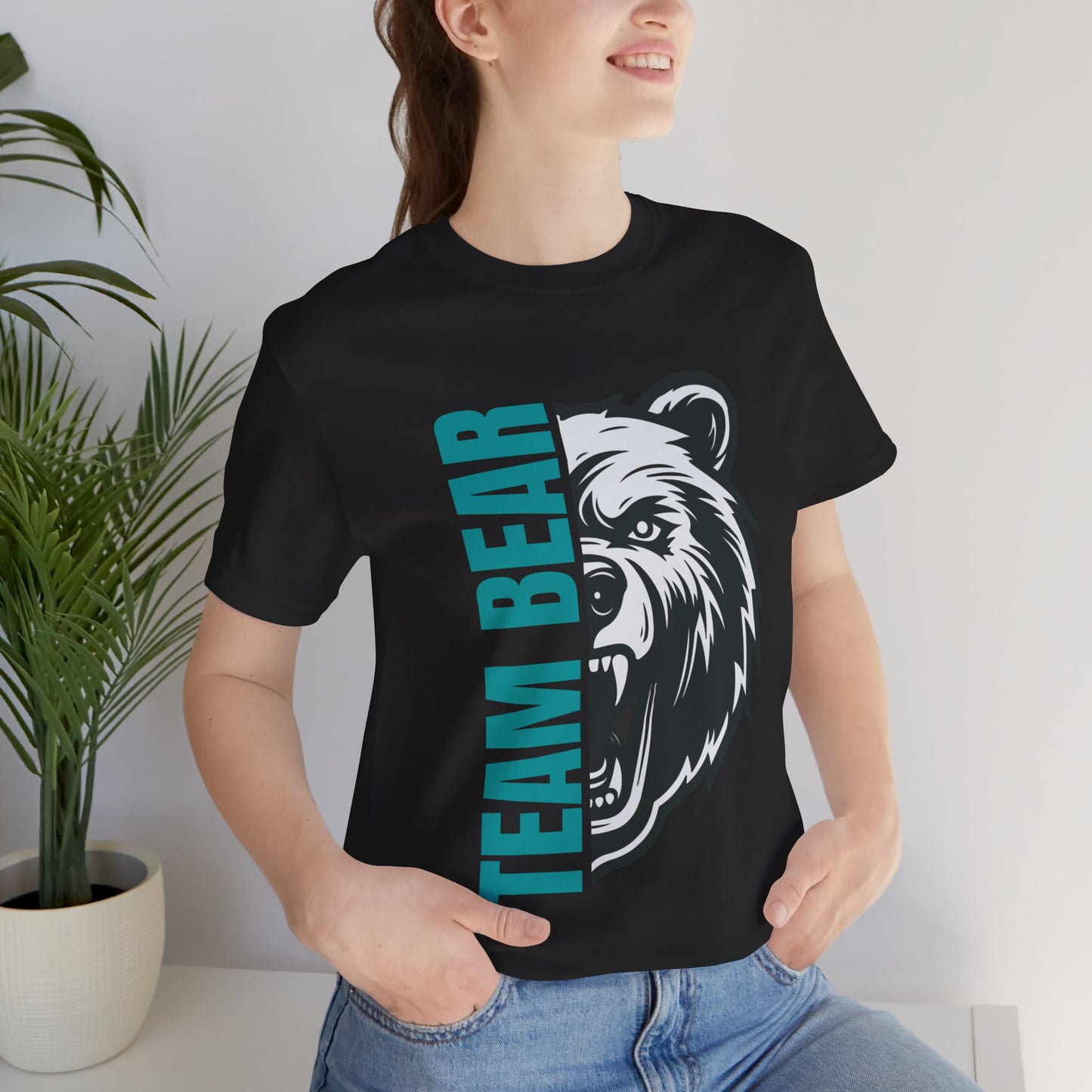 Women's "Team Bear" Tee - Teal Lettering