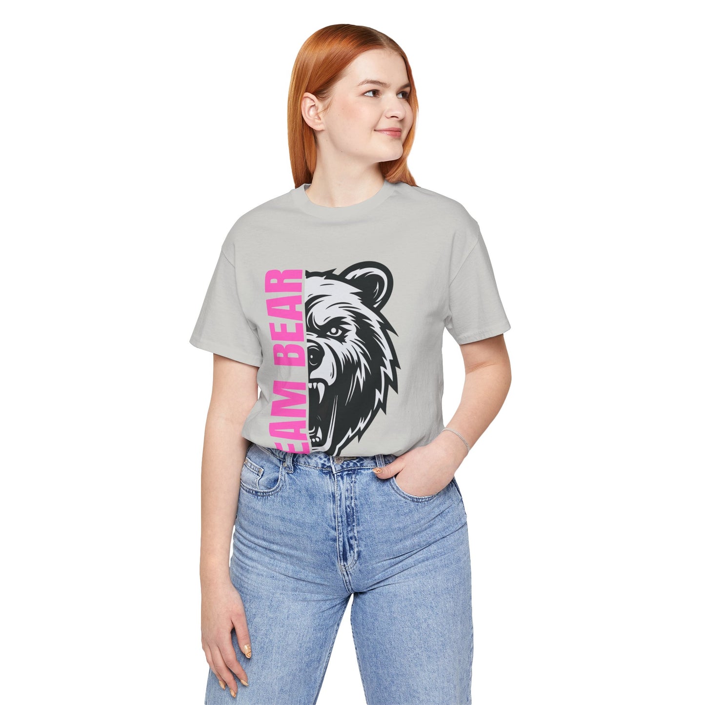 Women's "Team Bear" Tee - Pink Lettering