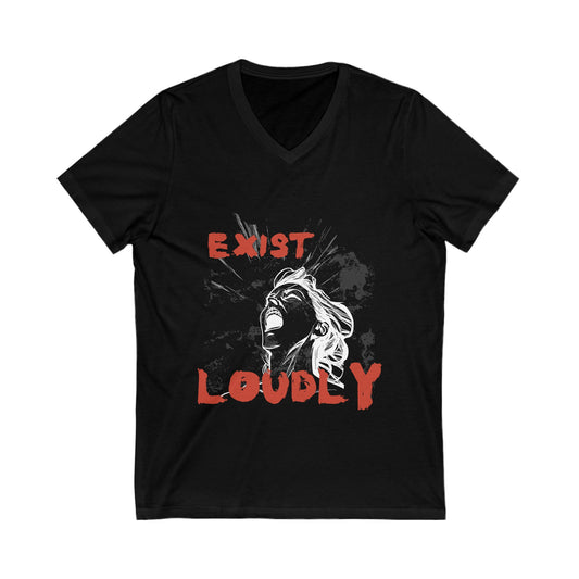 Women's Exist Loudly V-Neck Tee