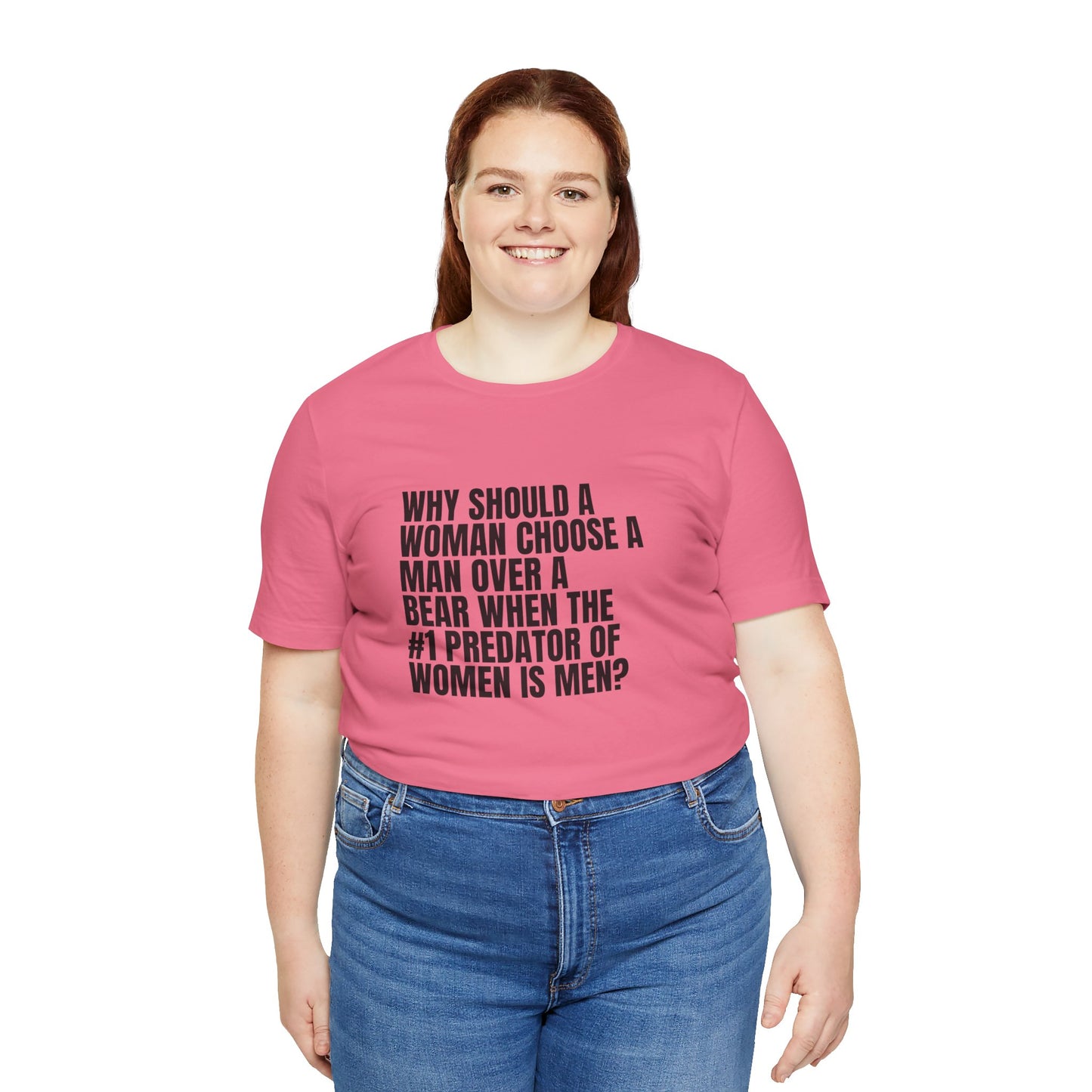 Women's Man v. Bear Tee - Black Writing