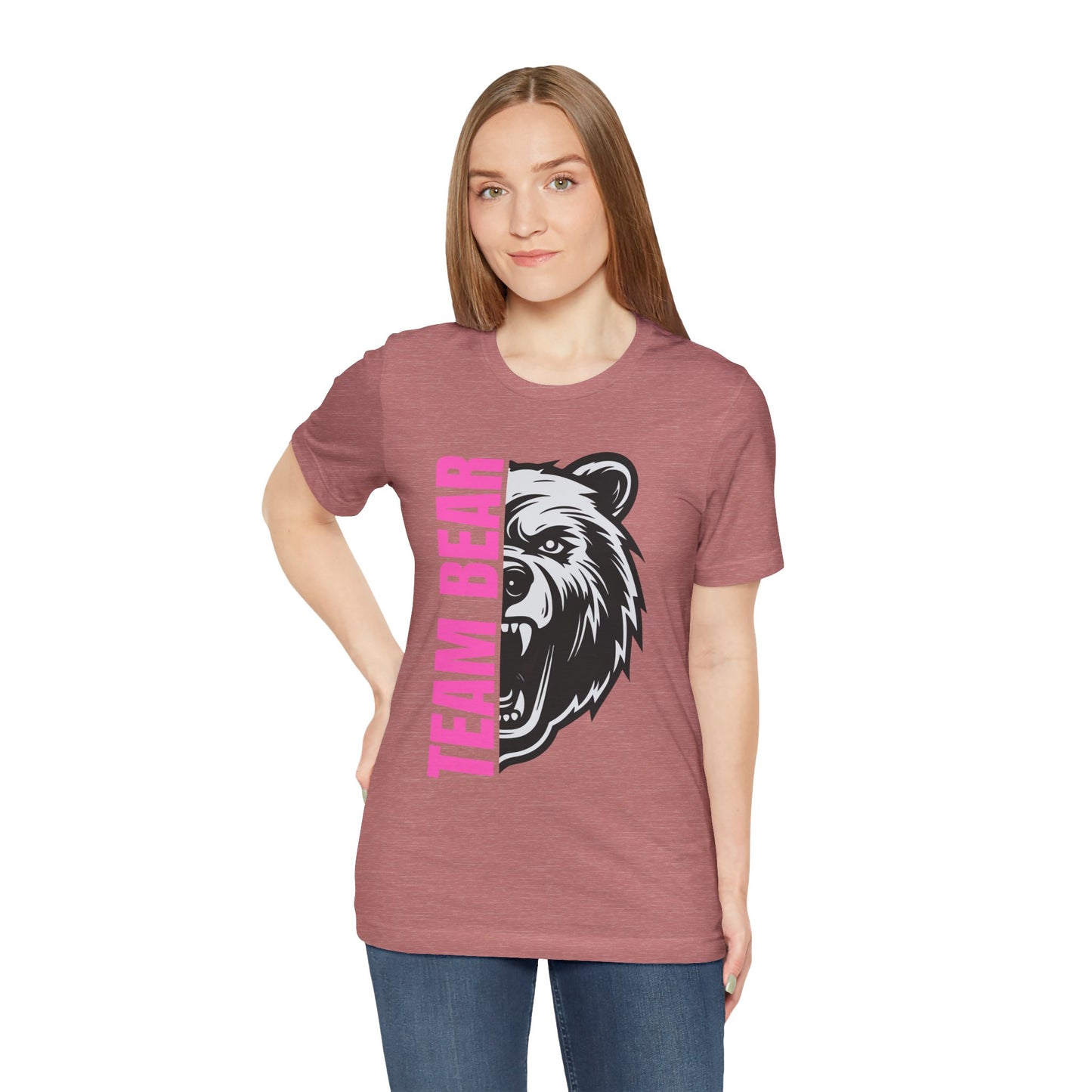 Women's "Team Bear" Tee - Pink Lettering