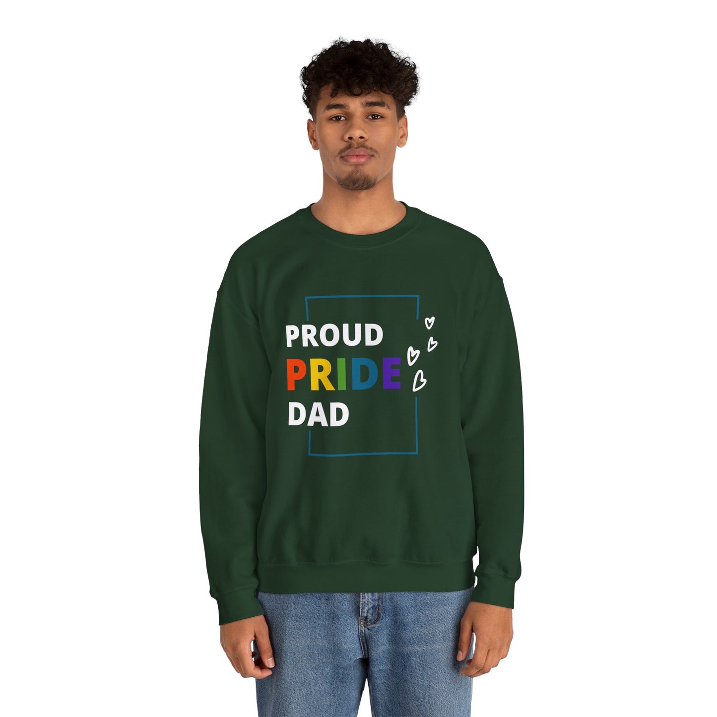 Proud Pride Dad Crewneck Sweatshirt