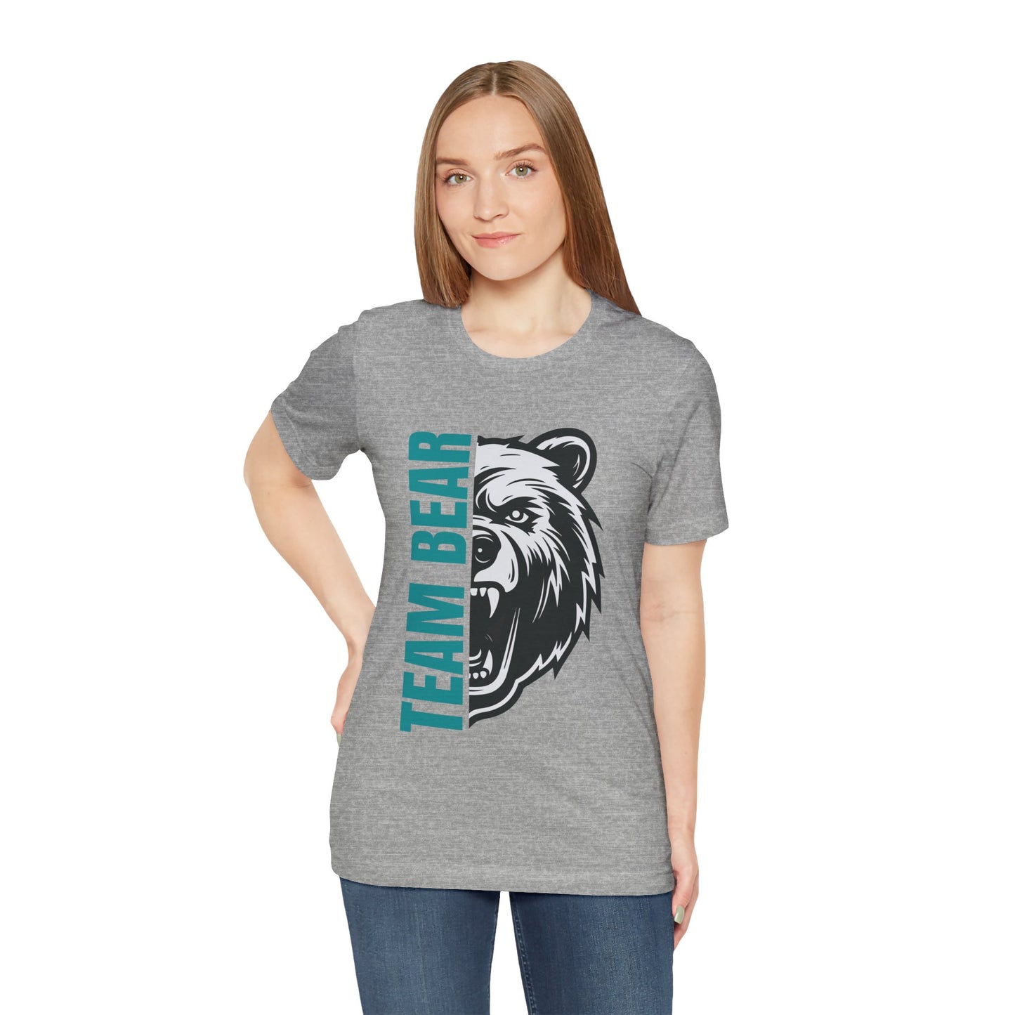 Women's "Team Bear" Tee - Teal Lettering