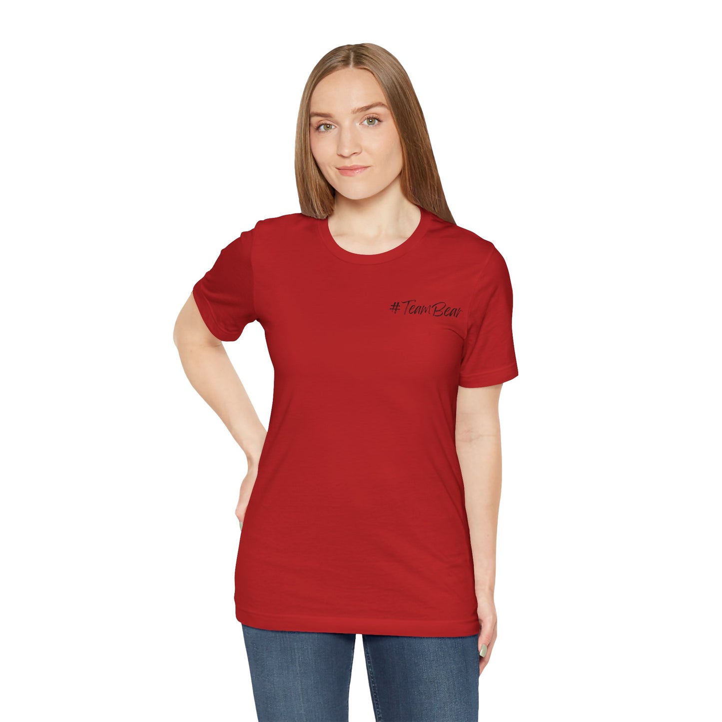 Women's Two-Sided Graphic "Team Bear" Tee - Black Graphics