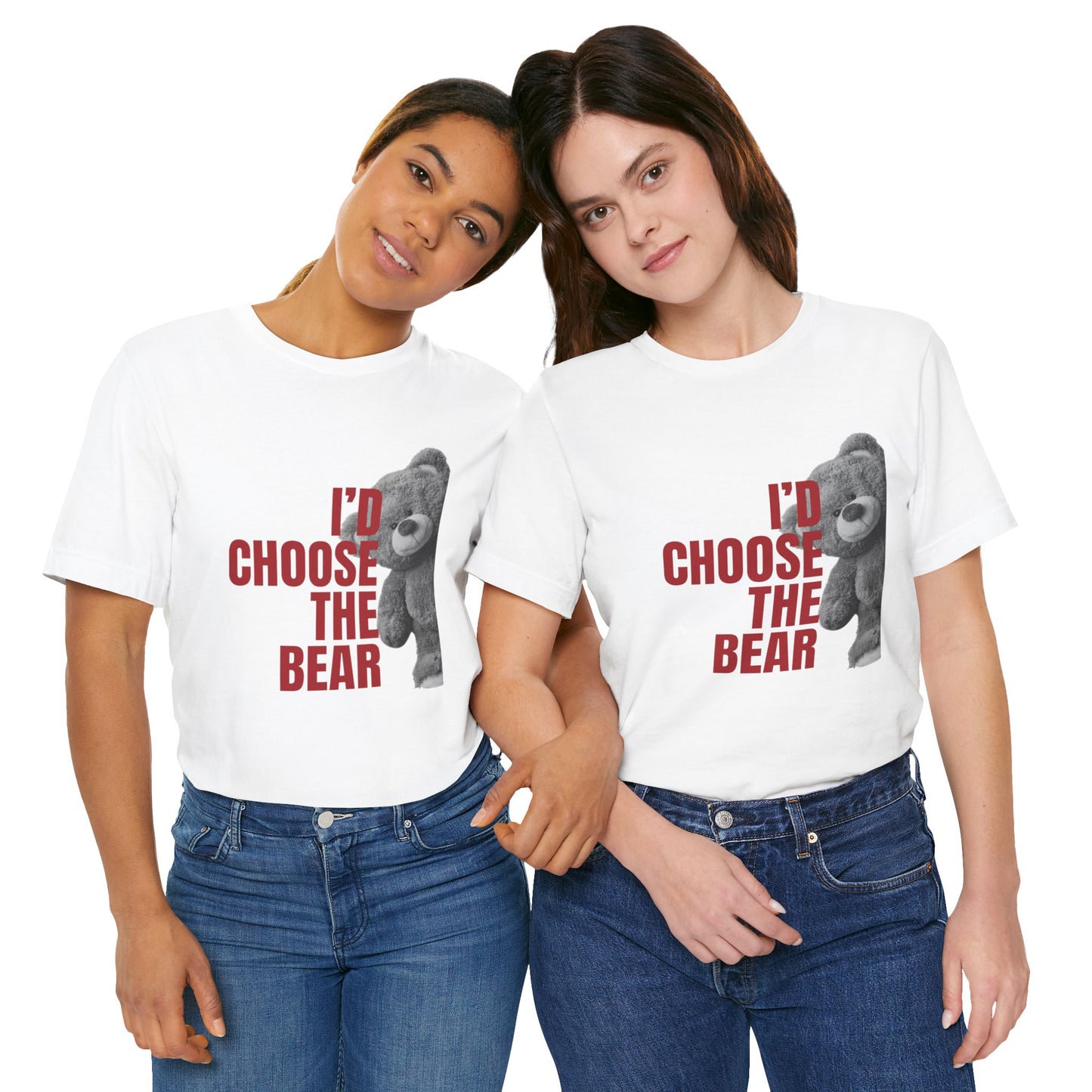 Women's Teddy Bear Tee - Red Writing