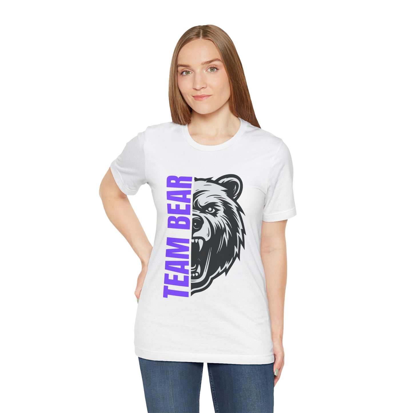 Women's "Team Bear" Tee - Purple Lettering