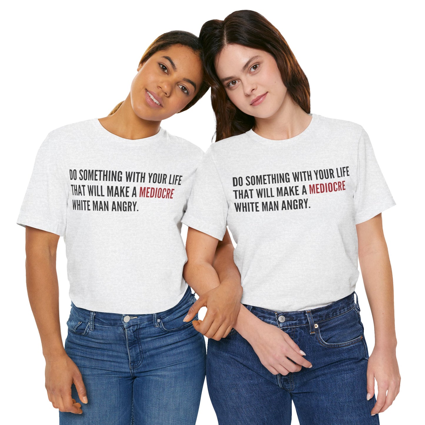 Women's Mediocre Man Short Sleeve Tee - Black Graphic