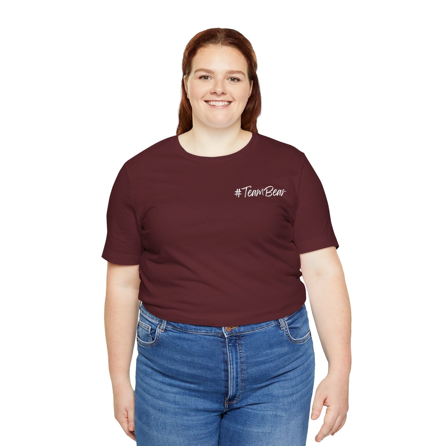 Women's Two-Sided Graphic "Team Bear" Tee - White Graphics