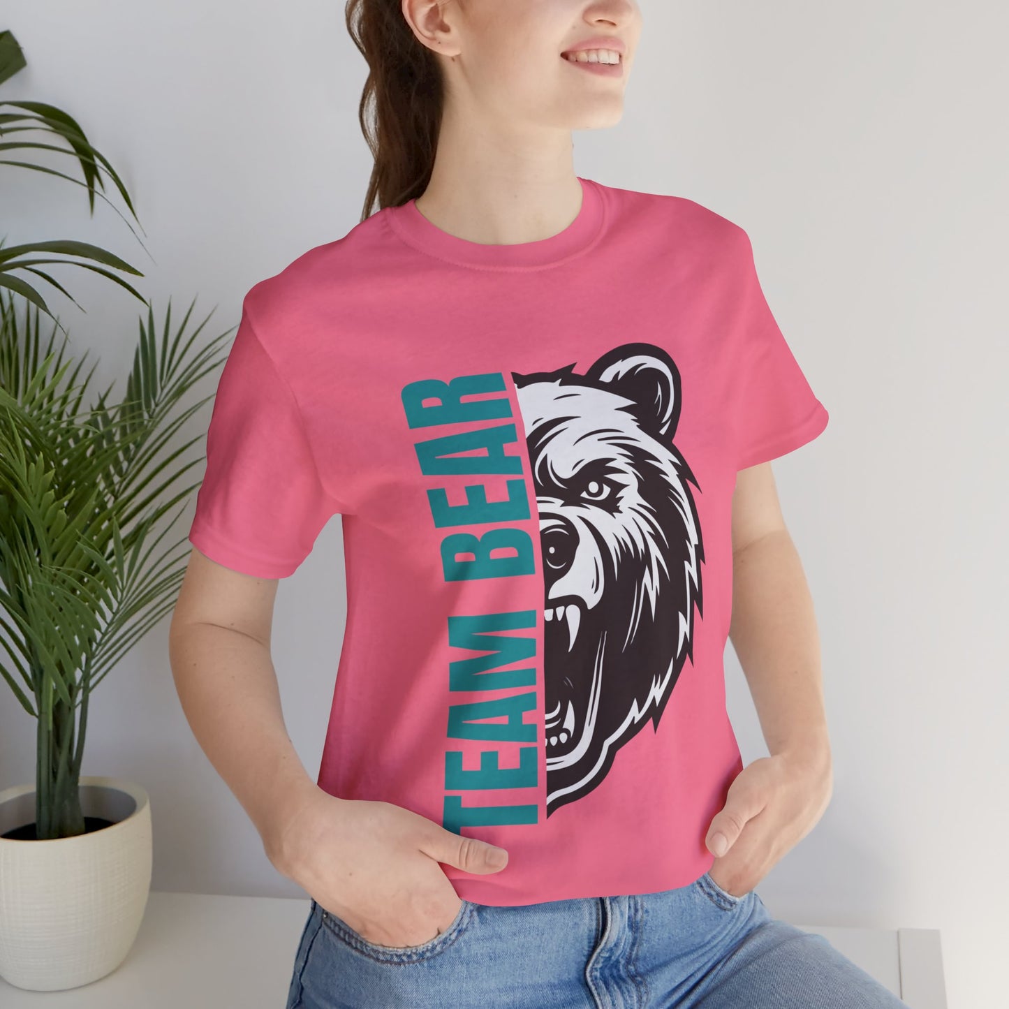 Women's "Team Bear" Tee - Teal Lettering