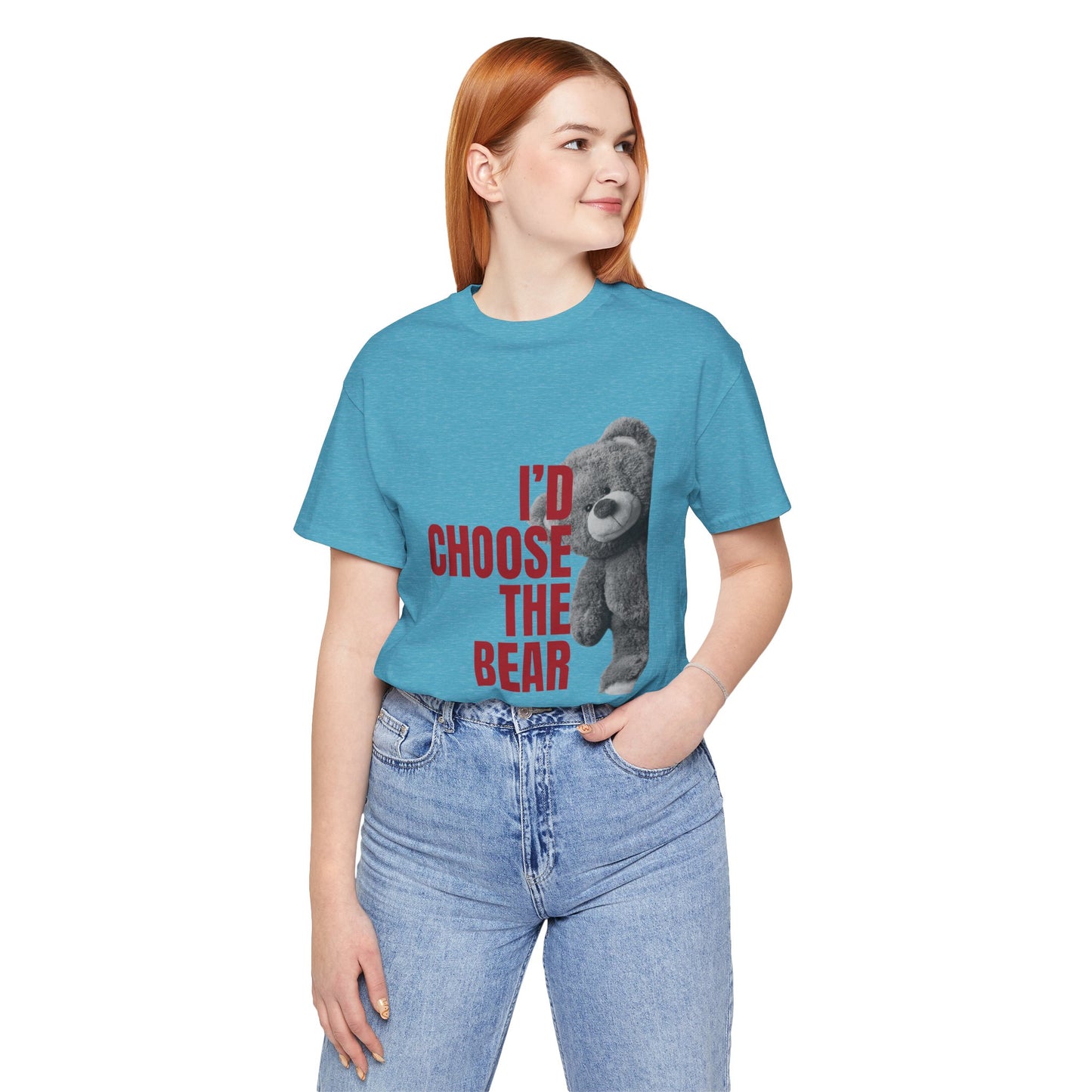Women's Teddy Bear Tee - Red Writing