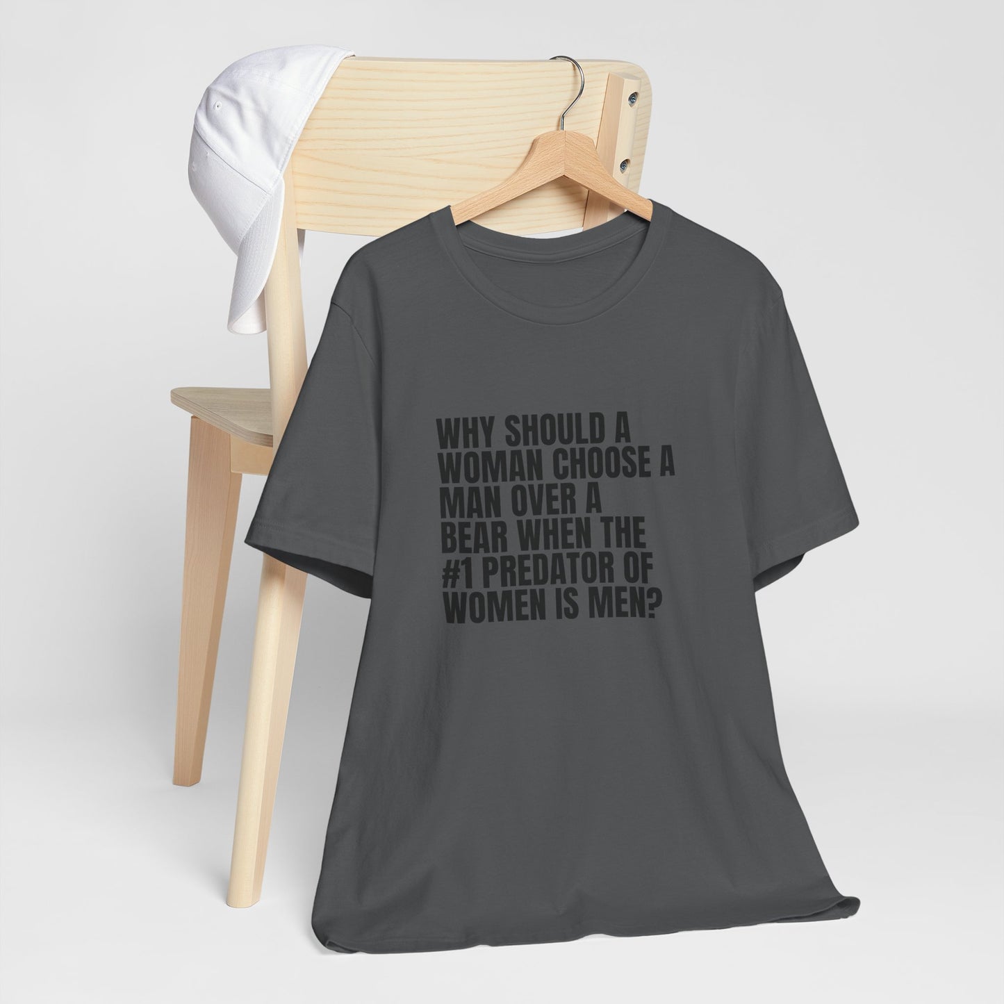 Women's Man v. Bear Tee - Black Writing