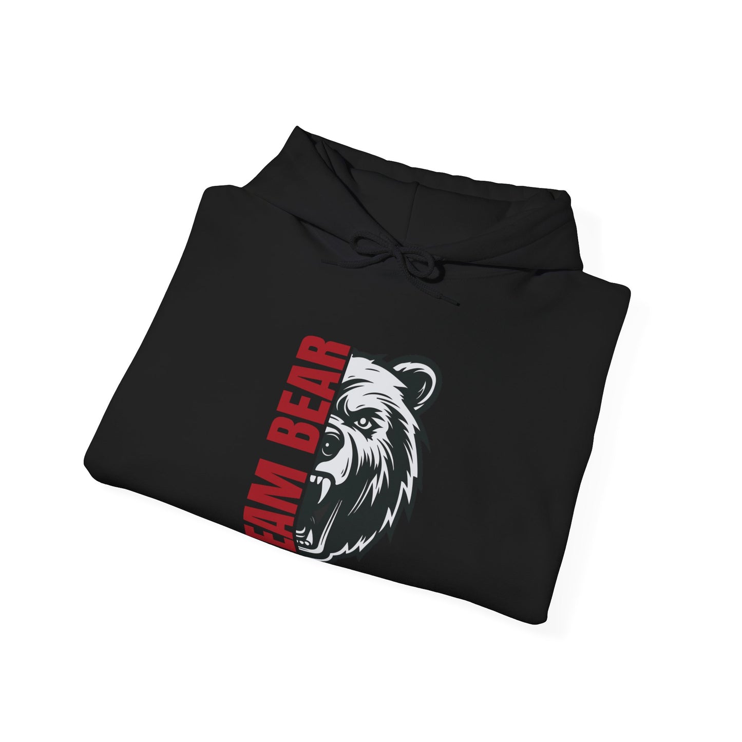 Women's "Team Bear" Hooded Sweatshirt - Red Lettering