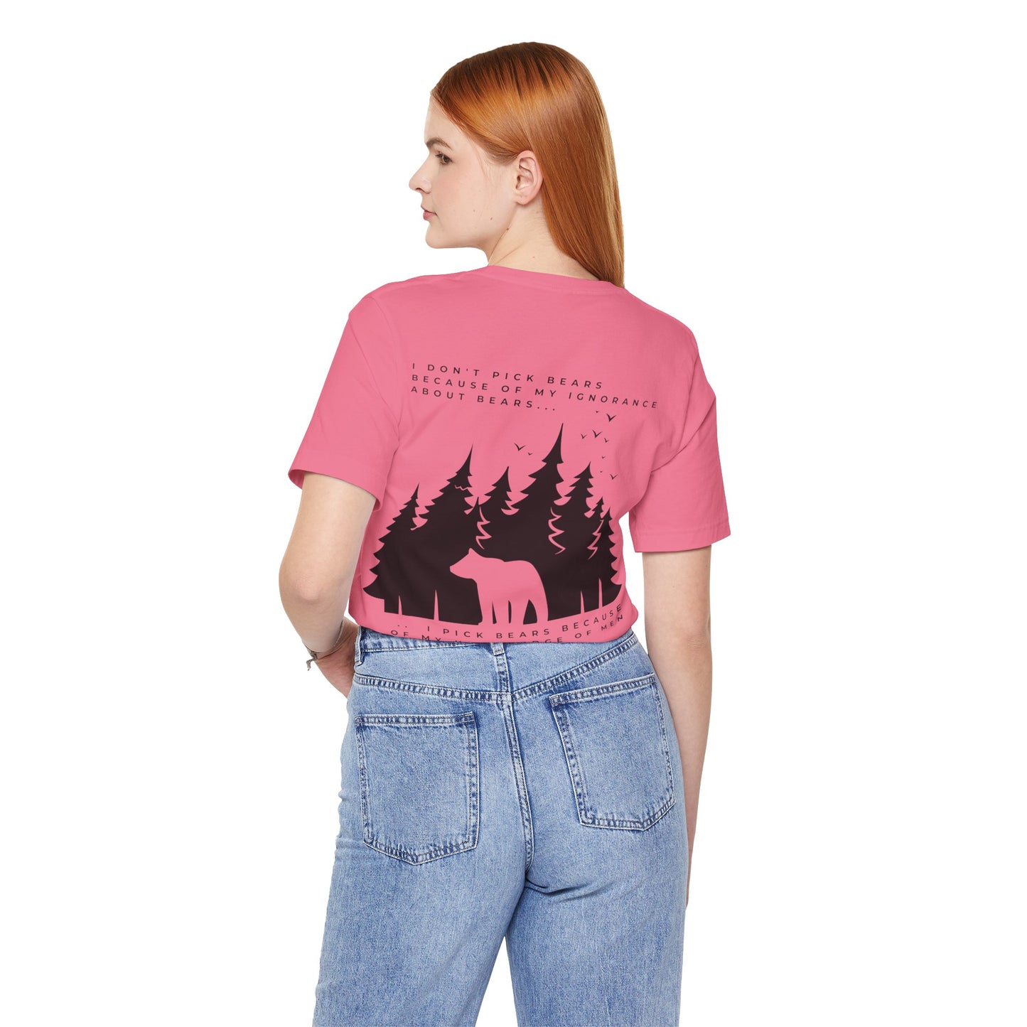 Women's Two-Sided Graphic "Team Bear" Tee - Black Graphics