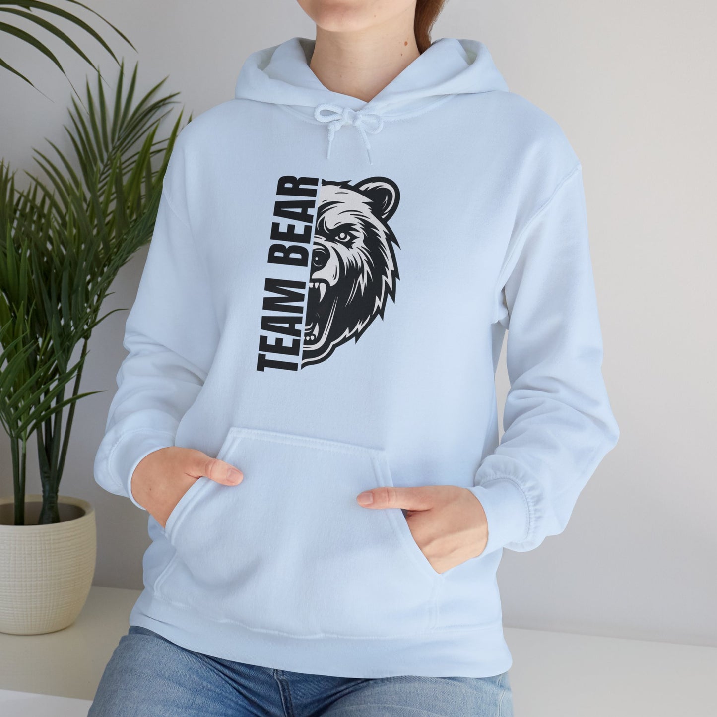 Women's "Team Bear" Hooded Sweatshirt - Black Lettering