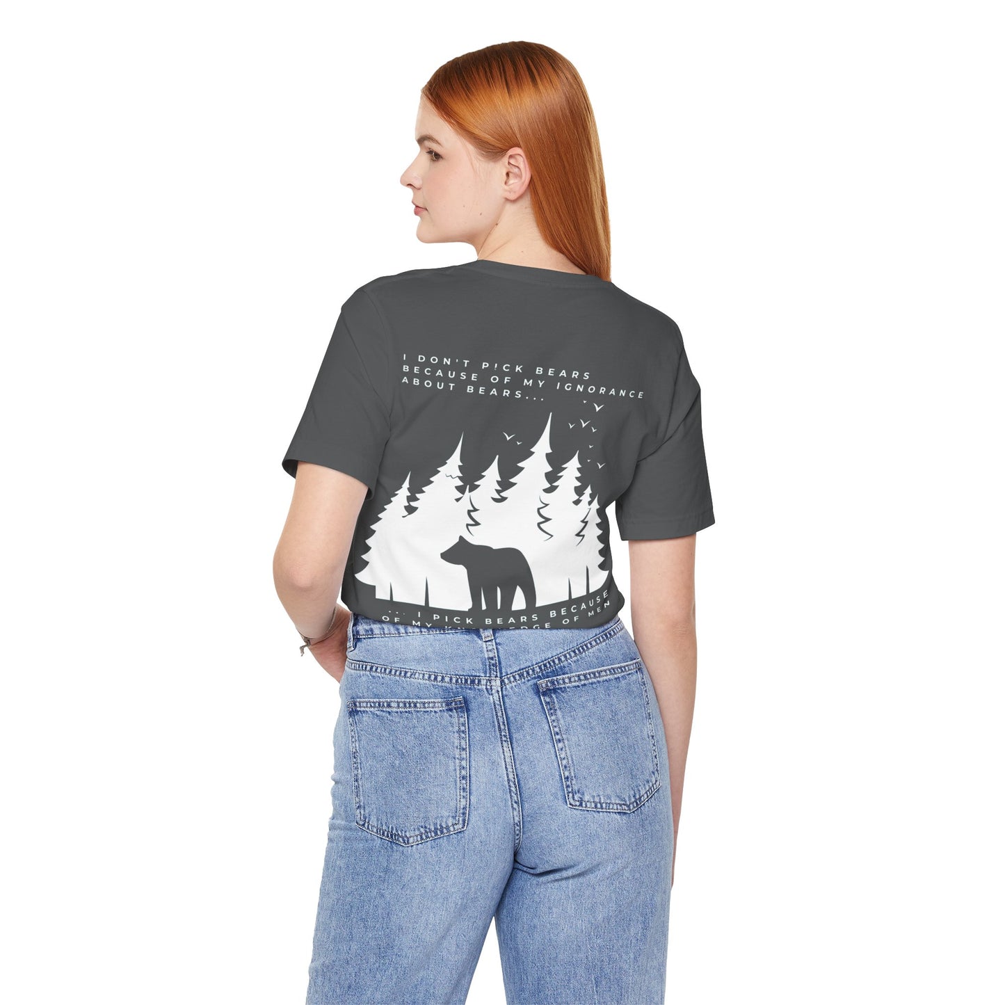 Women's Two-Sided Graphic "Team Bear" Tee - White Graphics