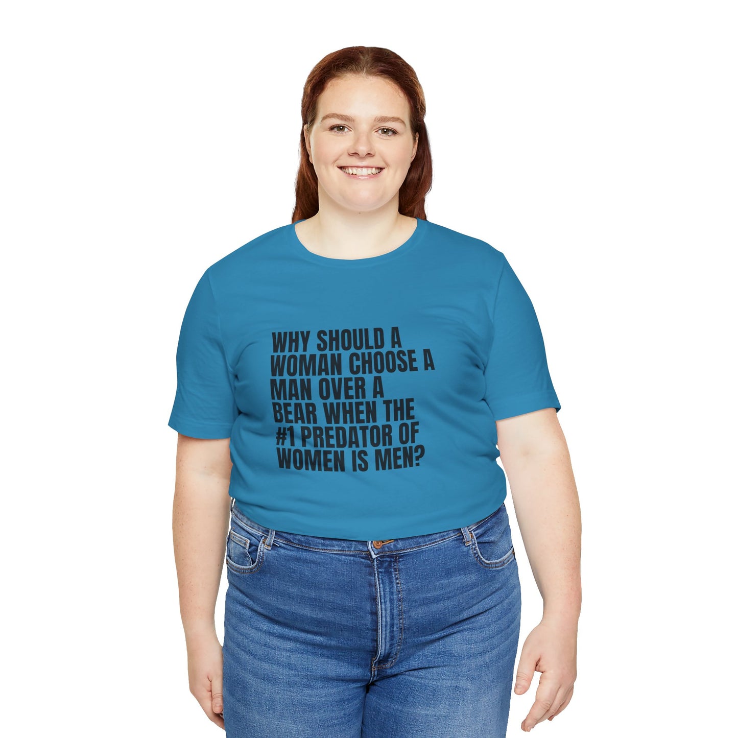 Women's Man v. Bear Tee - Black Writing