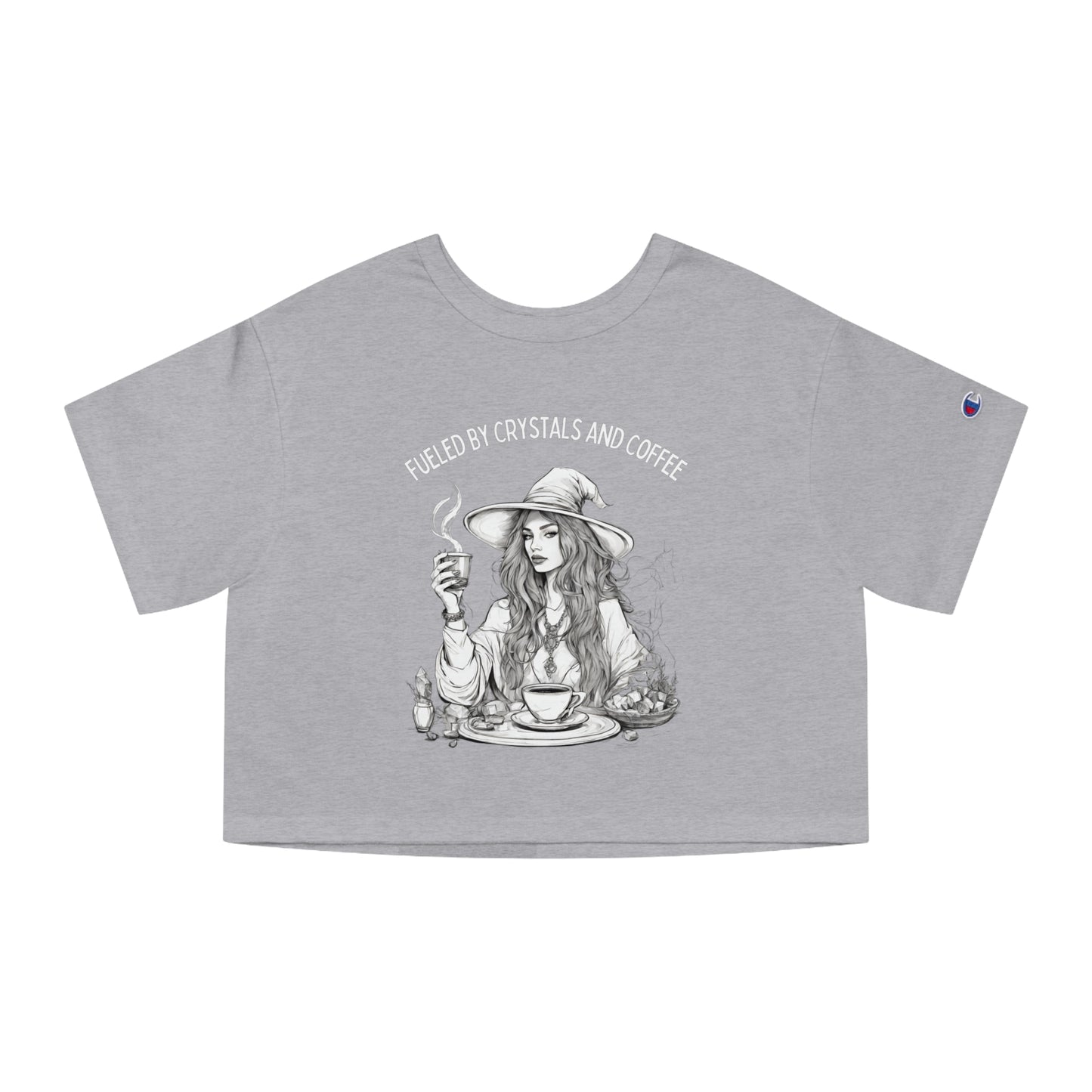 Fueled by Crystals and Coffee Cropped T-Shirt
