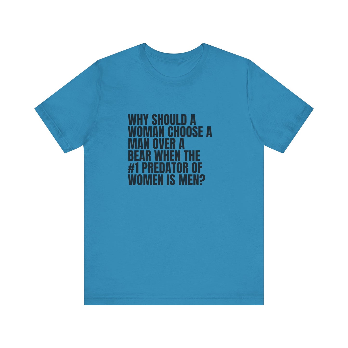 Women's Man v. Bear Tee - Black Writing